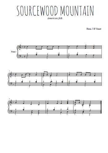 Téléchargez l'arrangement pour piano de la partition de Sourcewood mountain en PDF